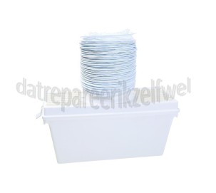 Foto van Easyfiks Afvoerset condensdroger 100mm doorsnede en 1,5 meter slang Vaatje inclusief afvoerslang 