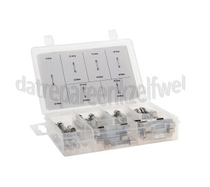 Foto van Benson Glaszekering Assortimentsdoos 6,3 x 32 mm. Glaszekeringen 5-30 amp 