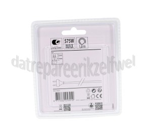 Foto van Q-Link Snoer 2x0.75mm2 600W zwart 1,8M Aansluitsnoer met eurostekker 