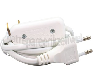 Foto van Q-Link Snoer Aansluit met schakelaar wit en eurostekker 2x0,75mm2 600W 