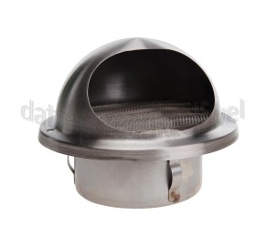 Foto van Rooster Buitenrooster muur RVS 100mm, bol model 
