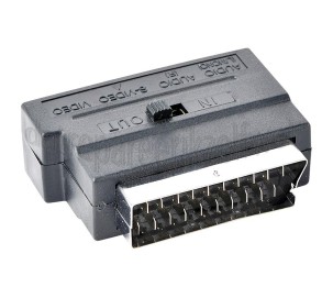 Foto van Easyfiks Scart Adapter Scart Male - 3x Tulp Contra RCA Female + 1x S-VHS Contra Verloopstekker 