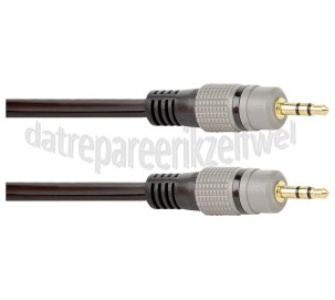 Foto van Easyfiks Jack Kabel Jack 3.5mm Stereo Male - Jack 3.5mm Stereo Male 2.5 Meter, Zwart, Verguld 