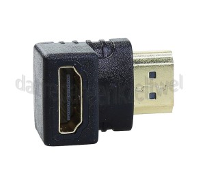 Foto van Easyfiks HDMI Adapter HDMI A Male - HDMI A Contra Female, Haaks 90 Graden Verloopstekker, Verguld 