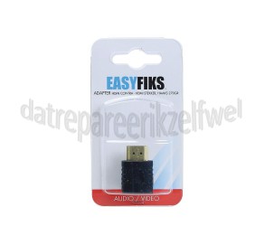 Foto van Easyfiks HDMI Adapter HDMI A Male - HDMI A Contra Female, Haaks 270 Graden Verloopstekker, Verguld 