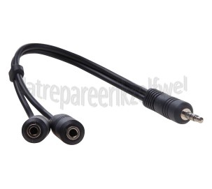 Foto van Easyfiks Jack Splitter Jack 3.5mm Stereo Male - 2x Jack 3.5mm Contra Female 0.2 Meter 