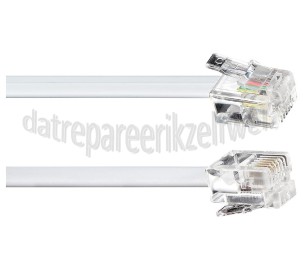 Foto van Easyfiks Telefoon Kabel RJ11 6p4c Male - RJ11 6p4c Male 10.0 Meter, Wit 
