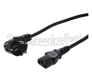Foto van Easyfiks Netvoedingskabel Voedingskabel C13, 230V, 10 Amp 5.0 Meter, 3x0.75mm2 