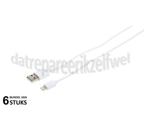 Foto van Grab 'n Go USB Kabel Apple Lightning, Wit, 200cm Apple 8-pin Lightning connector 