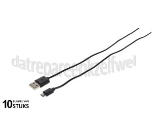 Foto van Grab 'n Go USB Kabel Micro USB, Zwart 100cm Universeel Micro USB 