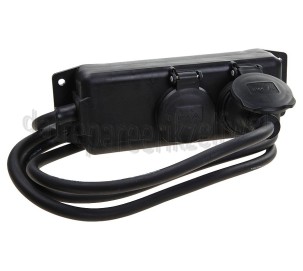 Foto van Brennenstuhl Tafelcontactdoos 3x1,5mm2 3500W 16A Zwart 2M, geaard 2-voudig, IP44 Spatwaterdicht, Zelfsluitende deksels 