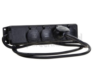 Foto van Brennenstuhl Tafelcontactdoos 3x1,5mm2 3500W 16A Zwart 2M 4-voudig, IP44 Spatwaterdicht, Zelfsluitende deksels 