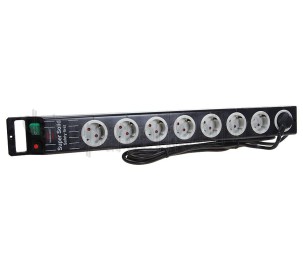 Foto van Brennenstuhl Tafelcontactdoos 3x1,5mm2 3500W 16A Zwart 2,5M 8-voudig, Super Solid Line 