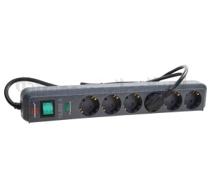 Foto van Brennenstuhl Tafelcontactdoos 3x1,5mm2 3500W 16A Antraciet 5M 6-voudig, Eco Line met overspanningsbeveiliging 