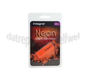 Foto van Integral Memory stick 32GB Neon Orange USB Flash Drive USB 2.0 