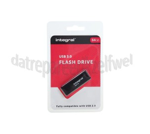 Foto van Integral Memory stick 64GB USB Flash Drive Zwart USB 3.0 
