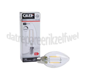 Foto van Calex Ledlamp Filament Kaarslamp 240V 3,5 Watt 250 Lumen 2700K E14 B35 Helder Dimbaar 