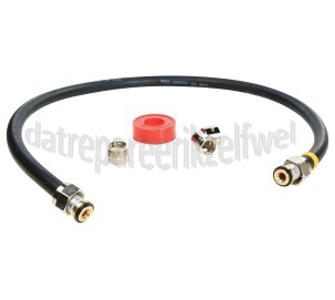 Foto van Easyfiks Gasslang Aansluit set compleet 100 cm voor los staande apparaten Comfort aansluitingen, gasslang en teflontape 