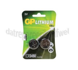 Foto van GP Batterij Knoopcel CR2450 3V 2 stuks per blister DL2450 Lithium 