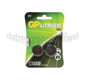 Foto van GP Batterij Knoopcel CR2430 3V 2 stuks per blister DL2430 Lithium 
