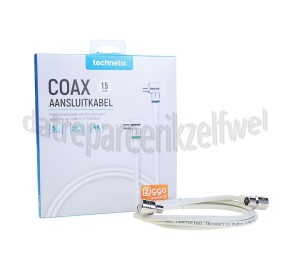 Foto van Technetix Aansluitkabel Coax Aansluitkabel, 4G Proof, Ziggo geschikt 4K Ultra HD 