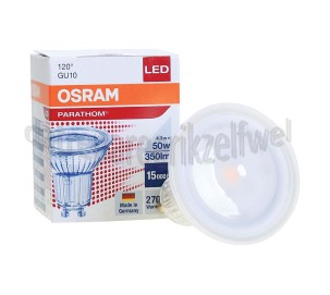 Foto van Osram Ledlamp LED PAR16 120 graden 4.3W GU10 350lm 2700K 