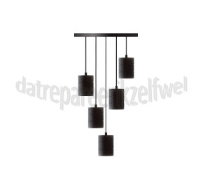 Foto van Calex Lamphouder Retro Pendel Zwart 5x E40, 2 meter snoer 
