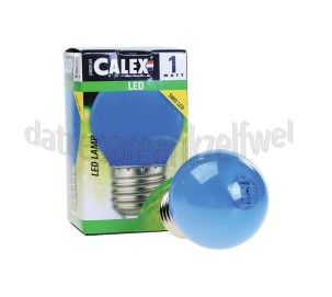 Foto van Calex Ledlamp LED Kogellamp Blauw E27 P45 1W 12Lm 240V 