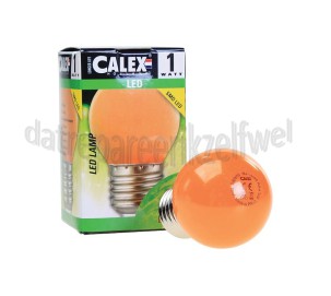 Foto van Calex Ledlamp LED Kogellamp Oranje E27 P45 1W 12Lm 240V 