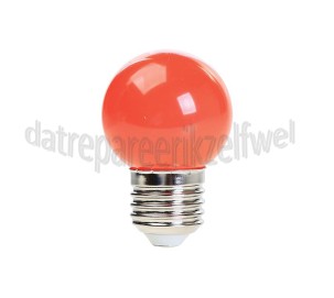 Foto van Calex Ledlamp LED Kogellamp Rood E27 G45 0.5W-1W 240V 