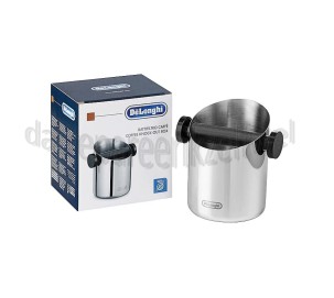 Foto van DeLonghi Klopbakje Geborstelde RVS box voor koffieresten 110mm, met rubberen shock absorber 