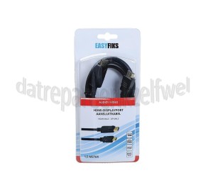 Foto van Easyfiks Displayport Kabel Display port kabel (Male) - Hdmi (Male) 1.5 Meter 