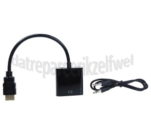 Foto van Easyfiks HDMI - VGA Adapter HDMI A Male - VGA adapter 0.2 Meter Verloopkabel 