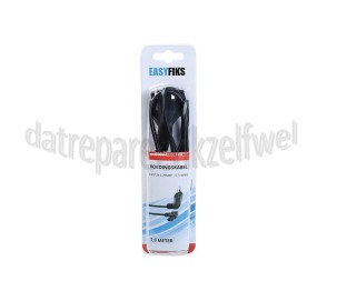 Foto van Easyfiks Netvoedingskabel Voedingskabel C7 haaks, 230V 1.5 Meter, 2x0.75mm2 Zwart 