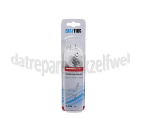 Foto van Easyfiks Netvoedingskabel Voedingskabel C7 haaks, 230V 1.5 Meter, 2x0.75mm2 Wit 