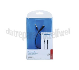 Foto van Spez Verloopkabel 4-pins audio cross-over, 15 cm Jack 3,5mm male naar Jack 3,5 mm female 