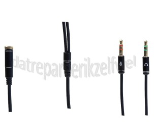 Foto van Spez Verloopkabel 4-pins audio cross-over, 15 cm 2x Jack 3,5mm male naar Jack 3,5 mm female 