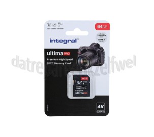 Foto van Integral Memory card UltimaPro X2, Class 10 V30 SDXC card 64GB 100MB/s 