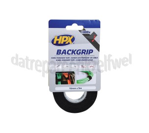 Foto van HPX Tape Back Grip Zwart Bevestigingstape, 16mm x 5 meter 