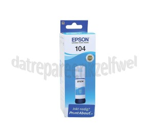 Foto van Epson Inktcartridge Ecotank 104 Cyan Epson Ecotank ET-Serie 4700, 2720, 2710, 2721, 2711 