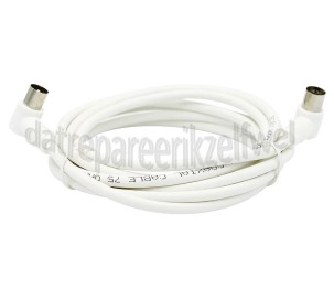 Foto van Antenne Kabel Coax, Haaks, IEC Male - IEC Contra Female 2.5 Meter, Dubbel afgeschermd, 9.5mm 