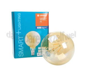 Foto van Ledvance Ledlamp Smart+ Globelamp Gold Dimbaar Bluetooth E27 5,5W 600lm 2500K 