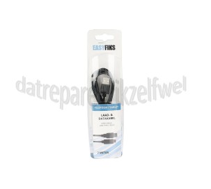 Foto van Easyfiks USB Kabel zwart, 200 cm Usb A naar C USB Type C 