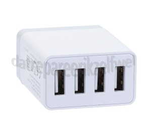 Foto van Easyfiks USB Oplader 230V, 4.8A/5V, 4-poort, wit Universeel USB 