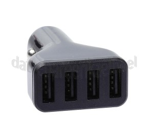 Foto van Easyfiks USB Oplader 12V, 4.8A/5V, 4-poort, zwart Universeel USB 