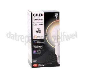 Foto van Calex Ledlamp Smart LED Kogellamp P45 E14 Filament Clear 220-240V, 4,9W, 470lm, 1800-3000K 