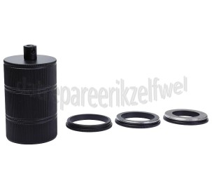 Foto van Calex Lamphouder Aluminium lamphouder 3 rings model mat zwart E27, ronde kabel klem, max. 250V-60W 