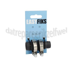 Foto van Easyfiks Verbindingsstuk 19 x 22 mm met 2 slangklemmen 