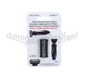 Foto van NewSPeak Messenkop BodyGroomer & Trimmer TT2000, BG2000, HQ1072 