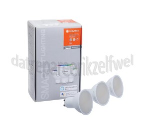 Foto van Ledvance Ledlamp Smart+ Wifi Spot Reflectorlamp Multicolour 3 Pack GU10, 5W, 2700K-6500K, Dimbaar 